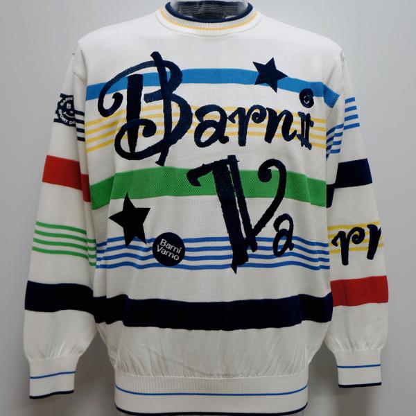 Rakuten - (SALE)バーニヴァーノ・ロゴ刺繍 長袖 サマーセーター(LL) 23 春夏 SS 新作 BSS-MSW-4705-01-LL BARNI VARNO (LL)