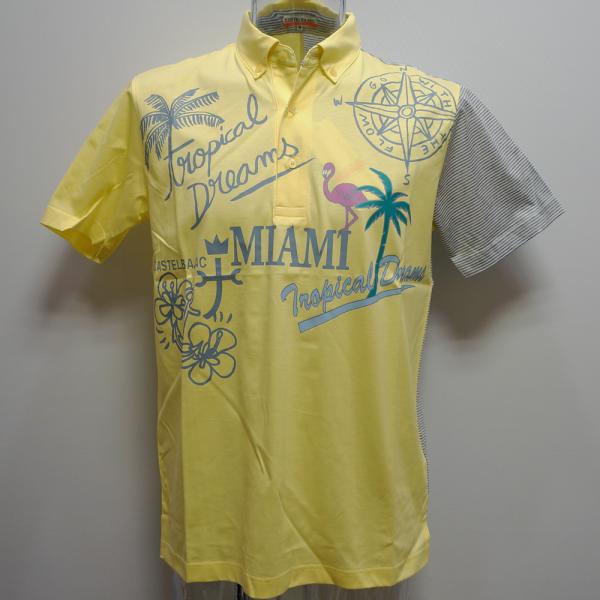 カステルバジャック スポーツ・23 春夏 SS・ボーダー切り替え 半袖ポロシャツ(M)(L)(LL)7233274104-30
