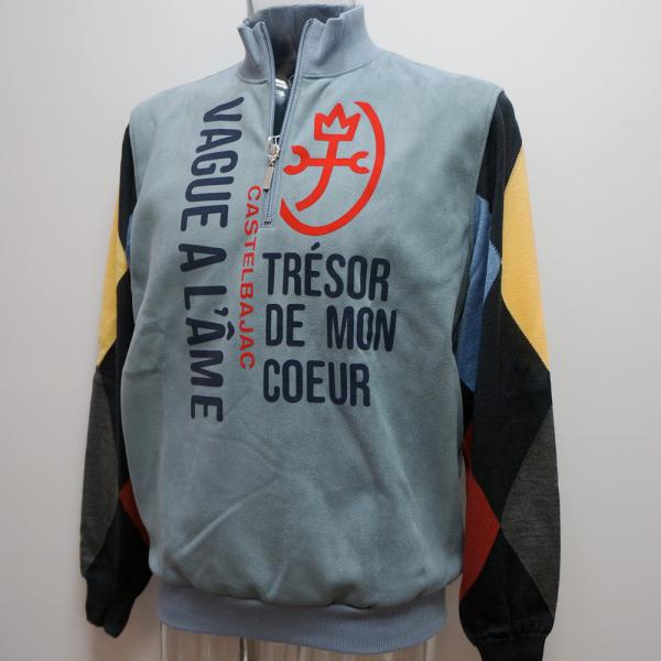 カステルバジャック・23 秋冬 AW・新作・袖ニット ZIPUP トレーナー(M)(L)(LL)7213470120-54