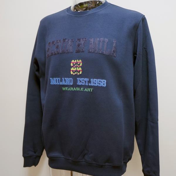 (schon)by mila schon・24 秋冬 AW 新作・ロゴ刺繍 丸首 トレーナー(L)(LL)7324370109-59　ミラ・ショーン