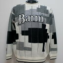 バーニヴァーノ・24 秋冬 AW 新作(M)(L)幾何学迷彩柄 丸首 セーター(M)(L)BAW-NSW-5120-01 BARNI VARNO(4)