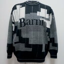 バーニヴァーノ・24 秋冬 AW 新作(L)幾何学迷彩柄 丸首 セーター(L)BAW-NSW-5120-09 BARNI VARNO