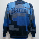 バーニヴァーノ・24 秋冬 AW 新作(LL)幾何学迷彩柄 丸首 セーター(LL)BAW-NSW-5120-65-LL BARNI VARNO