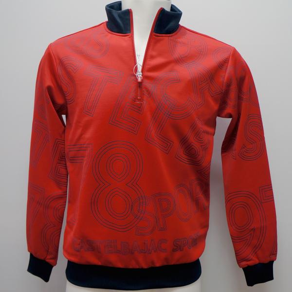 カステルバジャック スポーツ・24 秋冬 AW・新作・裏起毛 大柄プリント ZIPUP トレーナー(M)(L)(LL)7234470108-80