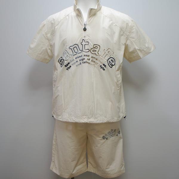 Rakuten - サンタフェ・26 春夏 SS 新作・シャカシャカ 半袖ハーフZIP 短パン 上下(L)(LL)(3L)(4L)26-55403-001　26-55404-001