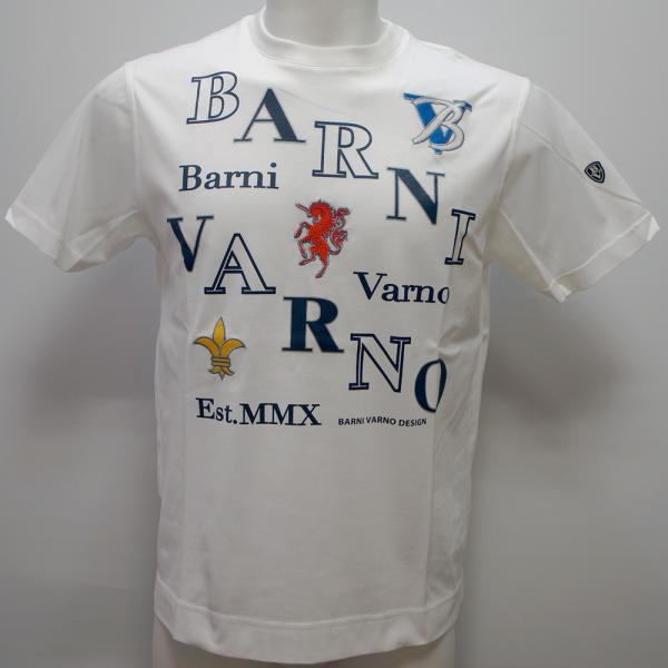 Rakuten - バーニヴァーノ・BVプリント 刺繍 半袖 Tシャツ(M)(L) 26 春夏 SS 新作 BSS-PTH5524-01 BARNI VARNO (M)(L)