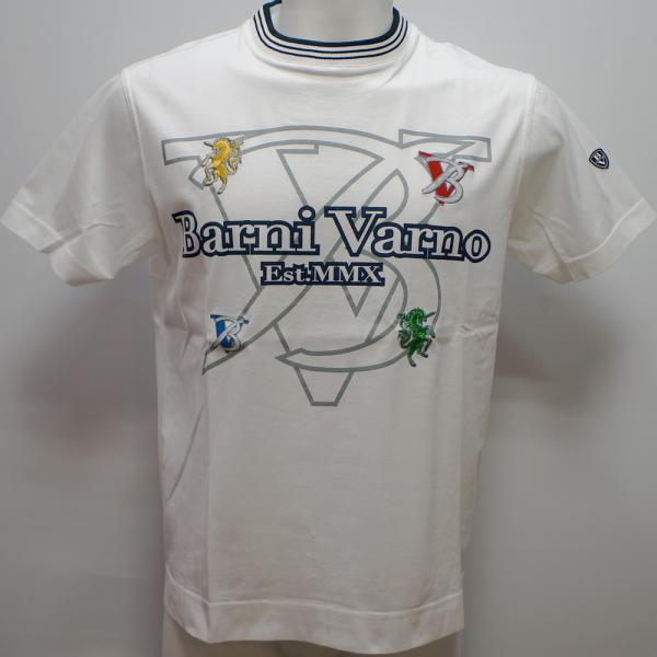 Rakuten - バーニヴァーノ・BVプリント 刺繍 半袖 Tシャツ(M)(L) 26 春夏 SS 新作 BSS-PTH5529-01 BARNI VARNO (M)(L)