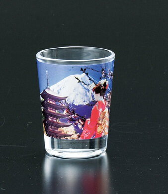 富士五重塔舞妓 ガラス製 ミニグラス カップ