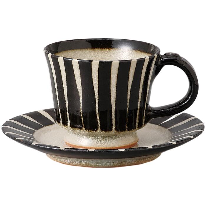 コーヒーカップ＆ソーサー 天目十草 コーヒー碗皿 美濃焼 日本製 食洗機対応 電子レンジ対応 ラッピン..