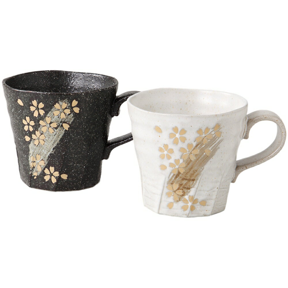 Mug Cup - マグカップ ペアマグ 花ちらし マグペア 美濃焼 日本製 マグ コップ カップ 食洗機対応 電子レンジ対応 ラッピング対応 のし対応 おしゃれ かわいい 可愛い 人気 おすすめ 食器 陶磁器 カフェ 来客 ギフト プレゼント