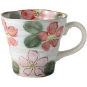 マグカップ 手描き 赤桜 マグ 磁器 美濃焼 日本製 マグ コップ カップ 食洗機対応 電子レンジ対応 ラッピング対応 のし対応 おしゃれ かわいい 可愛い 人気 おすすめ 食器 陶磁器 カフェ 来客 ギフト プレゼント