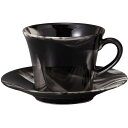 コーヒーカップ コーヒー碗皿 マーブル(黒) カップ&ソーサー 磁器 美濃焼 日本製 喫茶店 カフェ レストラン 食器 食洗機可 電子レンジ可 セット おしゃれ...