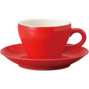 コーヒーカップ 5客 セット Real Red MIDI カップ＆ソーサー 磁器 美濃焼 日本製 食洗機対応 電子レンジ対応 カフェ 喫茶店 店舗 来客用 シンプル かわいい おしゃれ