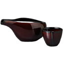 酒器セット 徳利 とっくり おちょこ セット うるしブラウンハス型冷酒器 徳利&盃(2個)セット お猪口 プレゼント 酒器 日本酒 ギフト グラス 酒 器 冷酒...