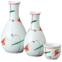 酒器セット 徳利 とっくり おちょこ セット 赤絵つゆ草徳利(大) 徳利&ぐい呑(2個)セット お猪口 プレゼント 酒器 日本酒 ギフト グラス 酒 器 冷酒 ...