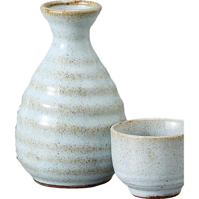 酒器セット 徳利 とっくり おちょこ セット 粉引流し小徳利 徳利＆ぐい呑（2個）セット お猪口 プレゼント 酒器 日本酒 ギフト グラス 酒 器 冷酒 熱燗 ぐい呑み 陶器 盃 サカズキ 父の日 誕生日 贈り物 内祝い 記念日 おしゃれ かわいい