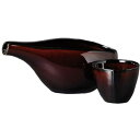 酒器セット 徳利 とっくり おちょこ セット 冷酒器 うるしブラウンはす型冷酒器 徳利&盃(2個)セット お猪口 プレゼント 酒器 日本酒 ギフト グラス 酒 ...