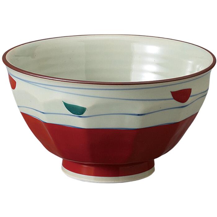 丼 どんぶり 有田焼 朱巻 面取り丼（中） どんぶり 日本製 和食器 どんぶり鉢 丼鉢 ボウル 食器 うどん 鉢 うどん丼ぶり 蕎麦どんぶり 麺鉢 おしゃれ