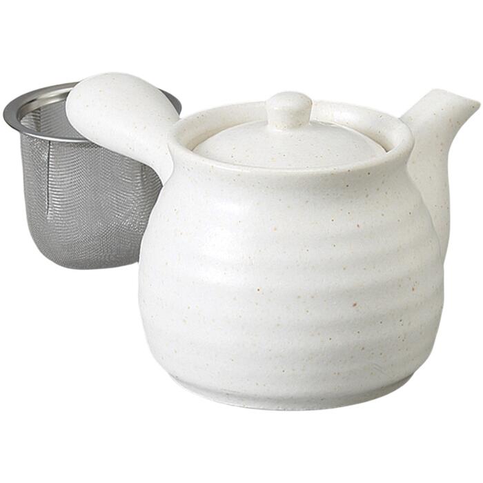 急須 ポット 白釉（アミ付）茶器 日本製 陶器 おしゃれ かわいい 食洗機対応 カフェ 来客用 業務用 お茶