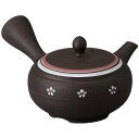 急須 ポット 黒泥紅白花急須(帯アミ)茶器 日本製 陶器 おしゃれ かわいい 食洗機対応 カフェ 来客用 業務用 お茶 美濃焼