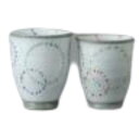 ペア湯呑 夫婦湯呑 湯呑 輪つなぎ湯呑(青)・輪つなぎ湯呑(赤) 陶器 美濃焼 日本製 食洗機対応 電子レンジ対応 食器 和食器 業務用 来客用 お茶 煎茶 お...