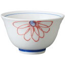 湯呑 ゆのみ 煎茶碗 千茶碗 一珍花絵反千茶 赤 陶器 湯呑み茶碗 日本製 美濃焼 食洗機対応 電子レンジ対応 食器 和食器 料亭 旅館 ホテル 業務用 来客用 お茶 日本茶 緑茶 桜茶 おしゃれ かわいい