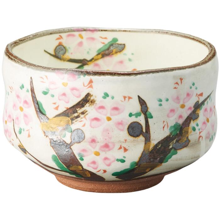 茶道具 抹茶碗 美濃焼 粉引手描霞桜抹茶碗 日本製 陶器 国産 抹茶椀 茶道具 器 和食器 うつわ お抹茶 ..