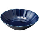 鉢 ボウル ネイビー花型17cm浅鉢 磁器 陶磁器 美濃焼 日本製 BOWL ボール 器 食器 おしゃれ シンプル カフェ 喫茶店 お店 店舗 業務用 サラダボ...