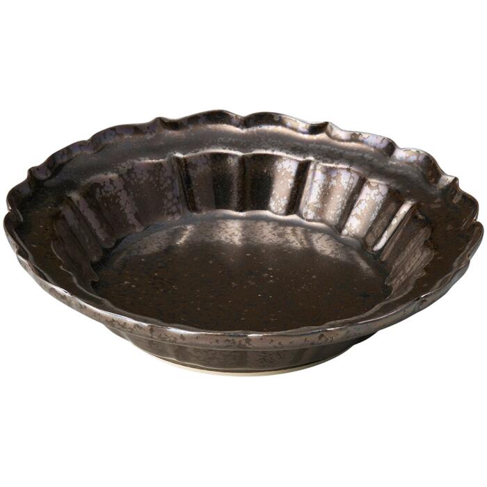 洋食器 鉢 ボウル ゴールドラスター輪花浅鉢 磁器 陶磁器 美濃焼 日本製 BOWL ボール 器 食器 おしゃれ シンプル カフェ 喫茶店 お店 店舗 業務用 サラダボウル