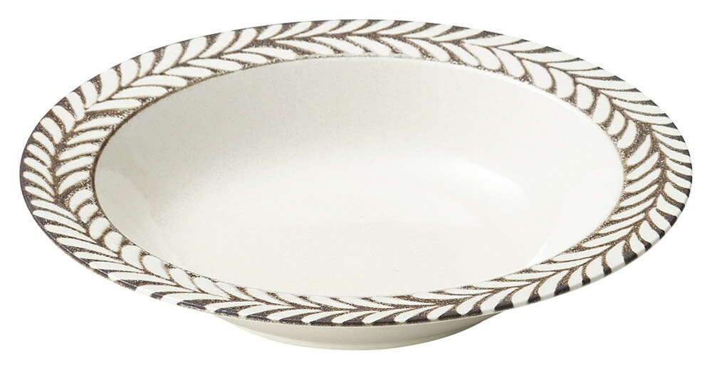 ブロウ アイボリー 8吋 スープ 鉢 ボウル 食器 お皿 美濃焼 日本製 皿 オシャレ 陶器 食洗機対応 レン..