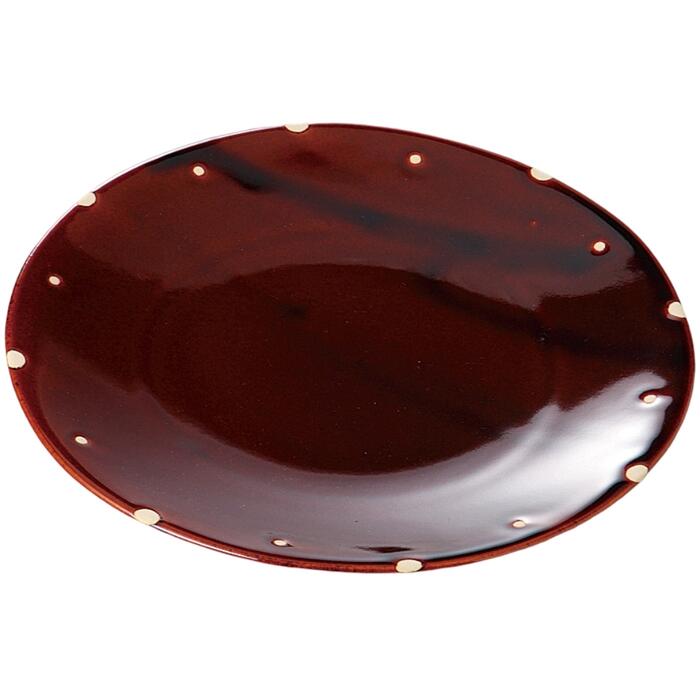 大皿 盛皿 盛り皿 天目ドット平皿 中 大きな皿 大きい プレート おしゃれ 日本製 美濃焼 食洗機対応 電子レンジ対応