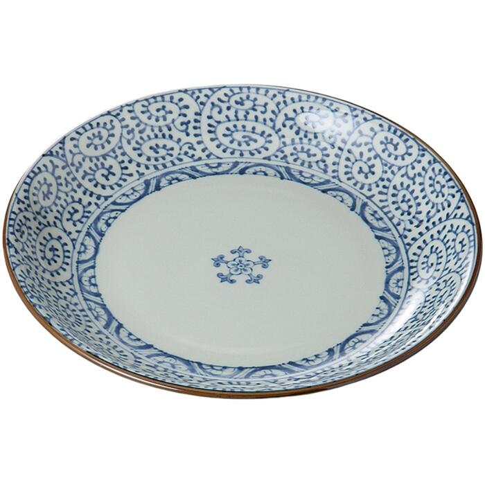 大皿 盛皿 盛り皿 タコ唐草6．0皿 大きな皿 大きい プレート おしゃれ 日本製 美濃焼 食洗機対応 電子レンジ対応