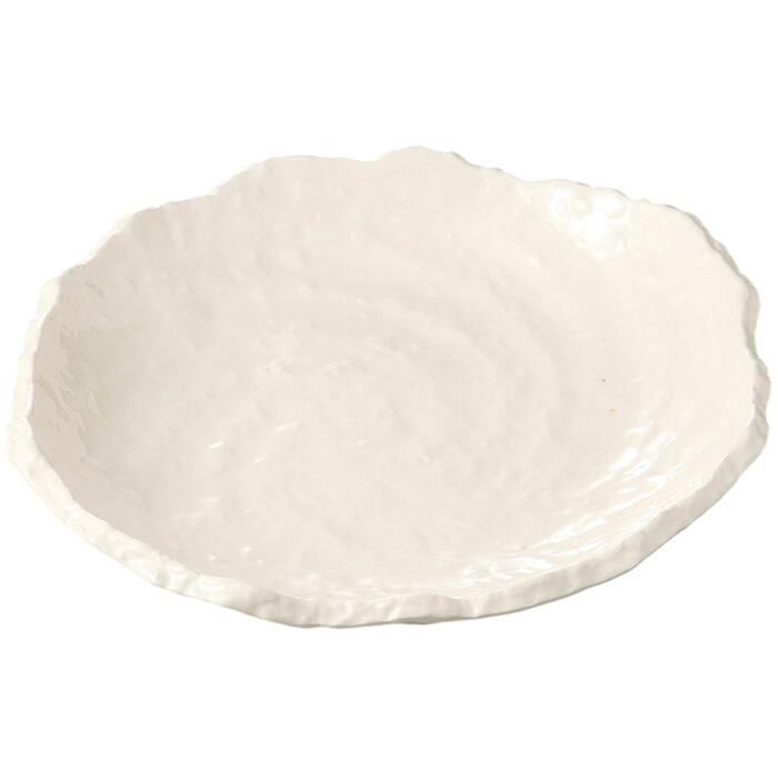 大皿 盛皿 盛り皿 白釉8号変形皿 大きな皿 大きい プレート おしゃれ 日本製 萬古焼 食洗機対応 電子レンジ対応