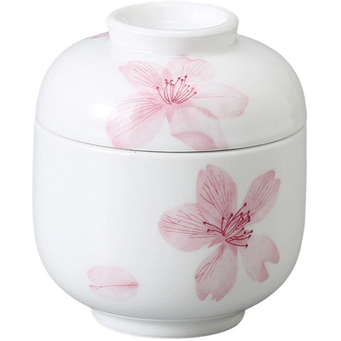 茶碗蒸し 食器 桜写しむし碗 茶碗むし ちゃわんむし むしわん むし碗 蒸し器 蒸し碗 おしゃれ かわいい 日本製 美濃焼 食洗機対応 電子レンジ対応