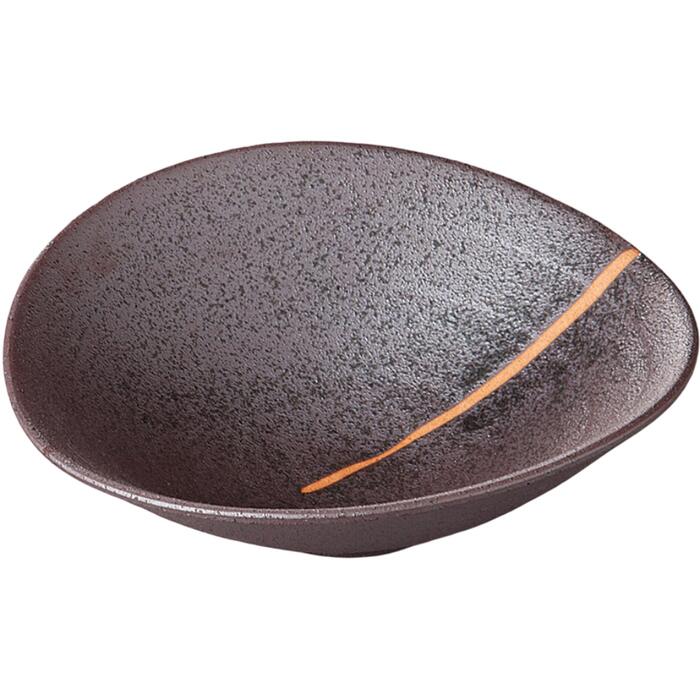 鉄釉ライン変形鉢小向付刺身鉢刺身皿...