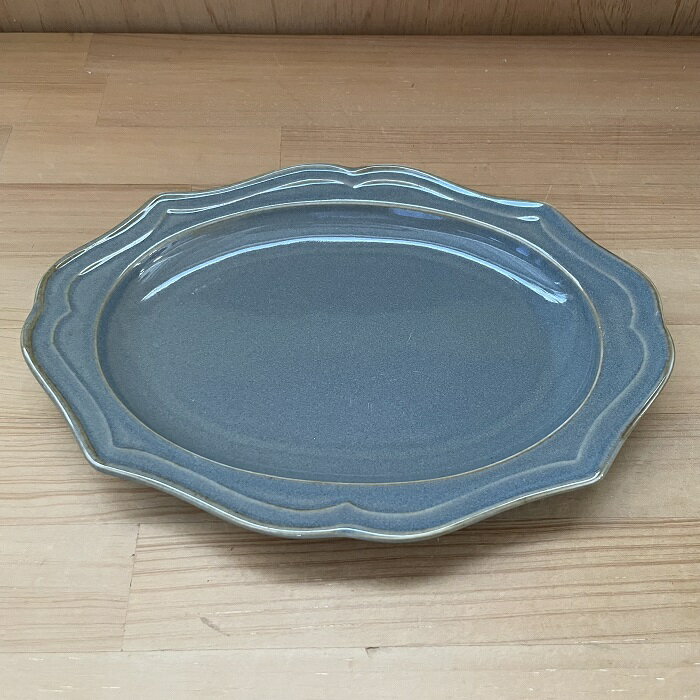【訳あり アウトレット B品】オーバルプレート Lサイズ ベビーブルー 陶器 食器 カフェ風 かわいい おしゃれ 電子レンジ対応 食洗機対応 あす楽対応 即納 ...