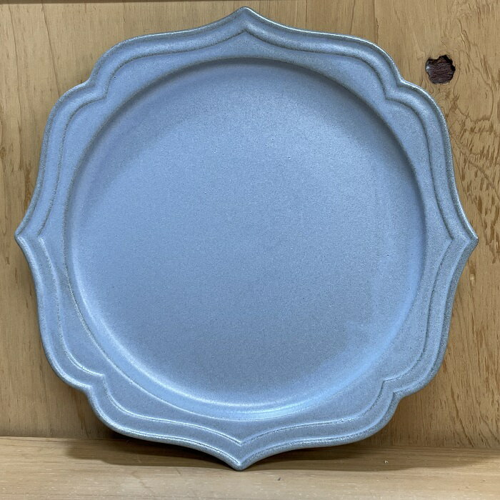 【訳あり アウトレット B品】サークルプレート Lサイズ フォグブルー 陶器 食器 カフェ風 かわいい おしゃれ 電子レンジ対応 食洗機対応 あす楽対応 即納 ...