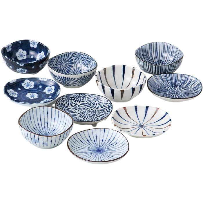 和食器 小皿 セット 藍染五様 小皿小付コレクション揃 美濃焼 日本製 お皿 皿 取皿 取り皿 小皿 薬味皿 醤油皿 漬物皿 おしゃれ かわいい