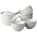 急須 湯呑 セット 5客 粉引 削ぎ目 急須茶器セット 美濃焼 日本製 陶器 きゅうす POT ゆのみ おしゃれ かわいい 食洗機対応 ラッピング対応 のし対応...