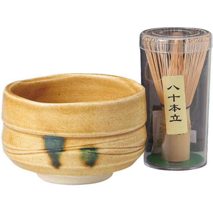 黄瀬戸抹茶碗茶筅セット日本製陶器国...