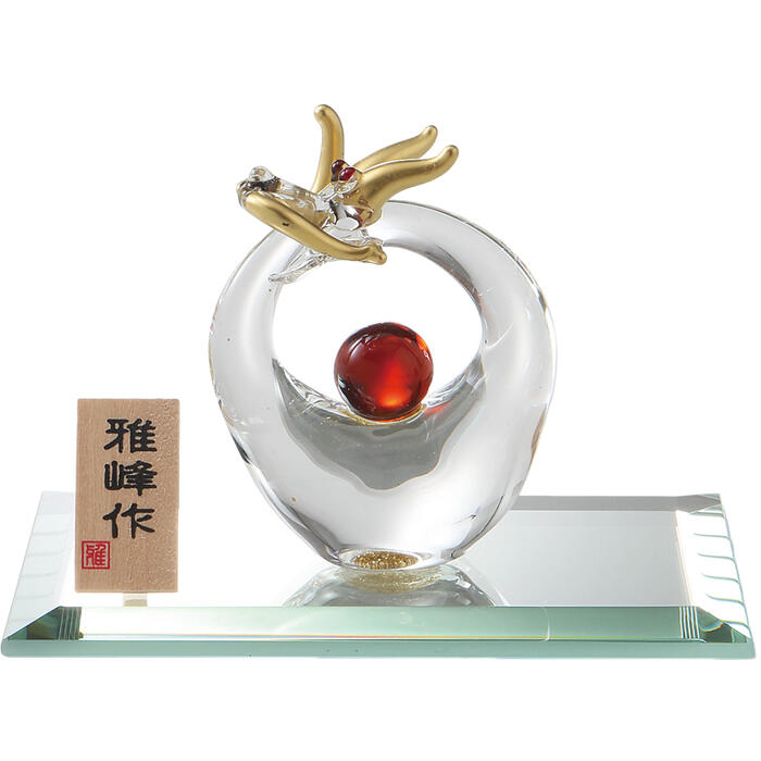 風水金彩龍神 MG189 ガラス 置物 置き物 龍 竜 りゅう 昇り龍 ドラゴン dragon 運...