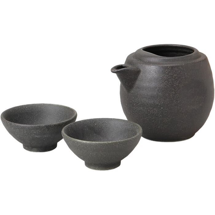 酒器セット 徳利 おちょこ セット 黒伊賀 たまご型酒器揃 お猪口 徳利 日本酒 冷酒 グラス おしゃれ 熱燗 ぐいのみ …