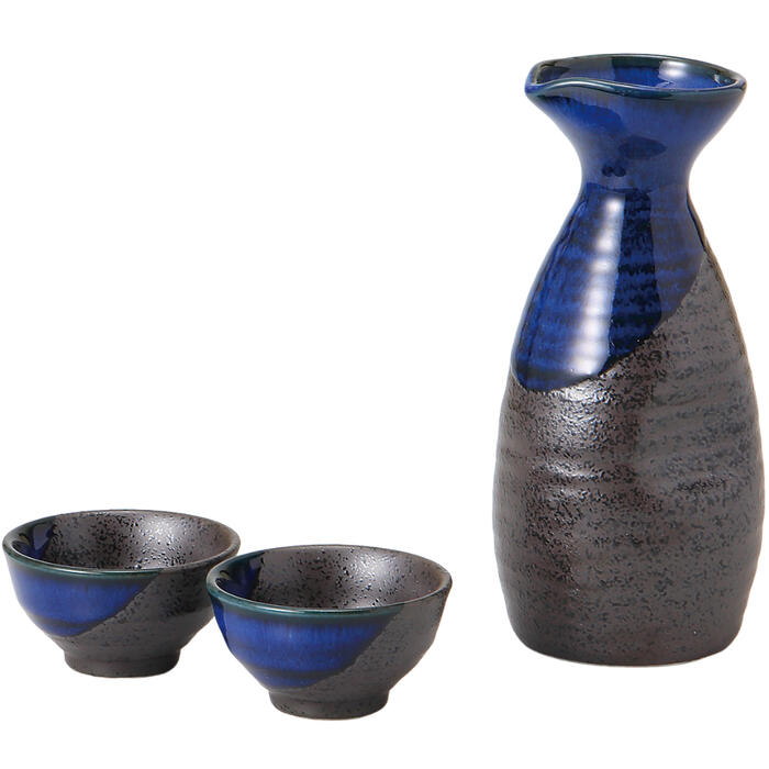 酒器セット 徳利 おちょこ セット 黒水晶 酒器揃（大） お猪口 徳利 日本酒 冷酒 グラス おしゃれ 熱燗 ぐいのみ ギフト 贈答 プレゼント お祝い 還暦祝い ※ 片口 ふるさと納税 プラスチック ではありません
