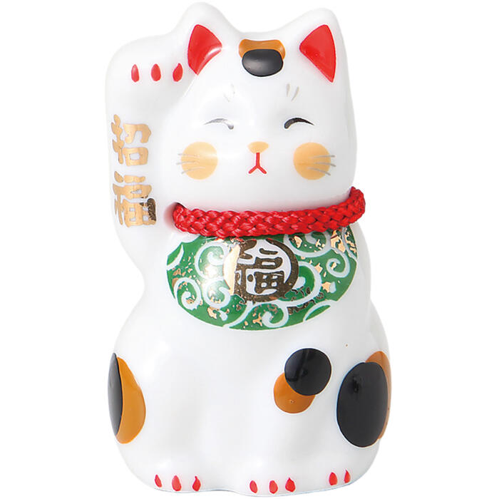 招き猫「唐草招猫(緑)・小」は、風水アイテムとして人気の高い置物です。この可愛らしいオブジェは、緑の唐草模様が施され、福を招くとされています。小さなサイズながらも存在感があり、どんな空間にも調和します。手軽に飾れるため、家庭やオフィスのインテリアとしても最適です。箱入りなので、贈り物としても喜ばれることでしょう。風水の力を取り入れ、運気を向上させたい方におすすめの一品です。＜商品内容・サイズ（W×D×Hcm）＞猫×1／3.5×3.5×6.5cm磁器中国製7×5×5cm50g＜付属品＞-＜備考＞【商品の在庫数について】弊社の他店舗との併売により在庫数は常に増減しており、表示の在庫数は実数値では無い場合がございます。ご購入・ご注文確定後に欠品・完売が生ずる場合がございます。欠品・完売が生じた場合は速やかにメールにてご連絡を致しますので、予めご了承の上、ご注文いただきますようお願い申し上げます。