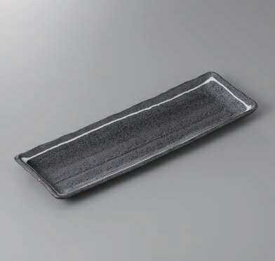 長皿 長角皿 プレート 一珍黒結晶サンマ皿 焼魚 焼き魚 魚皿 長い皿 さんま皿 サンマ皿 おしゃれ 日本製 美濃焼 食洗機対応 電子レンジ対応のサムネイル