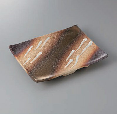 長角皿 焼物皿 手造り金彩高台平皿 皿 プレート 焼き物皿 角皿 魚皿 焼き魚 長い皿 四角皿 おしゃれ 日本製 萬古焼 食洗機対応 電子レンジ対応