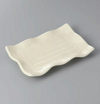 長角皿焼物皿粉引波焼物皿皿プレート...