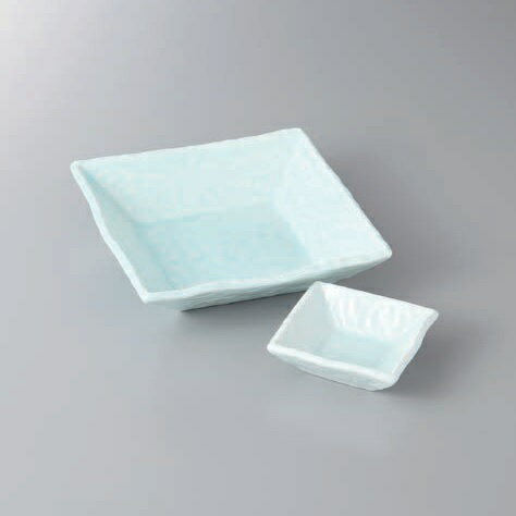 刺身皿 刺身鉢 青白磁正角5．0平鉢 千代口 セット 和食器 さしみ お造り 料亭 中鉢 刺身 業務用 小料理..