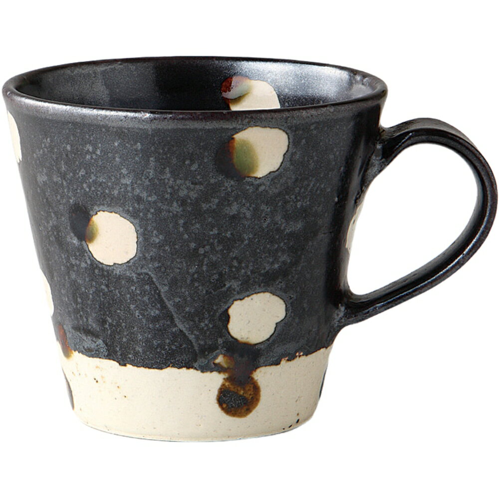 マグカップ 織部ドット＆ブラックマグ 美濃焼 日本製 マグ コップ カップ 食洗機対応 電子レンジ対応 ラッピング対応 のし対応 おしゃれ かわいい 可愛い 人気 おすすめ 食器 陶磁器 カフェ 来客 ギフト プレゼント