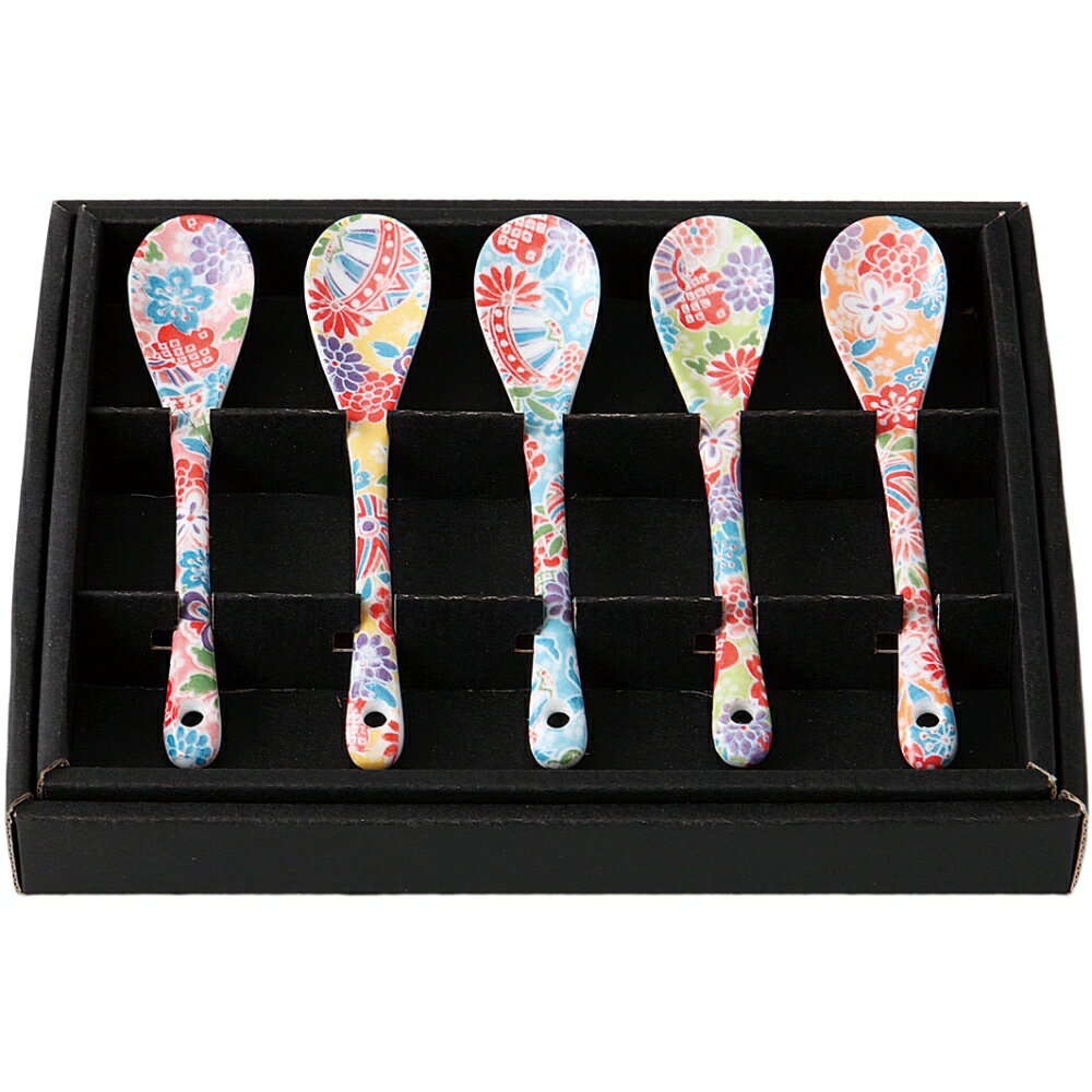 カトラリーセット スプーン 5柄 みやび友禅 スプーン揃 美濃焼 日本製 食洗機対応 電子レンジ対応 ラッピング対応 のし対応 おしゃれ かわいい 可愛い 人気 おすすめ 食器 陶磁器 カフェ 来客 ギフト プレゼント